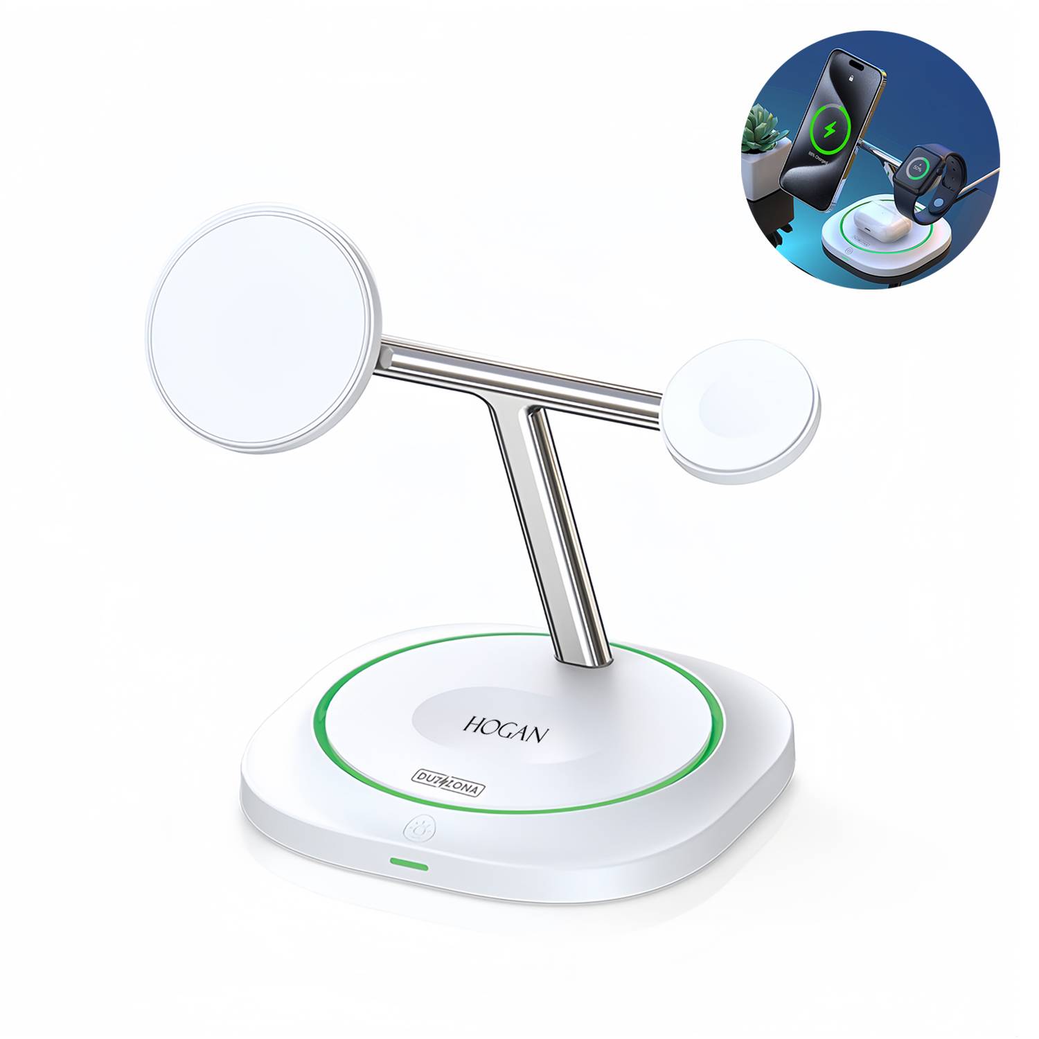 3-in-1 15W magnetic wireless charging stand charger