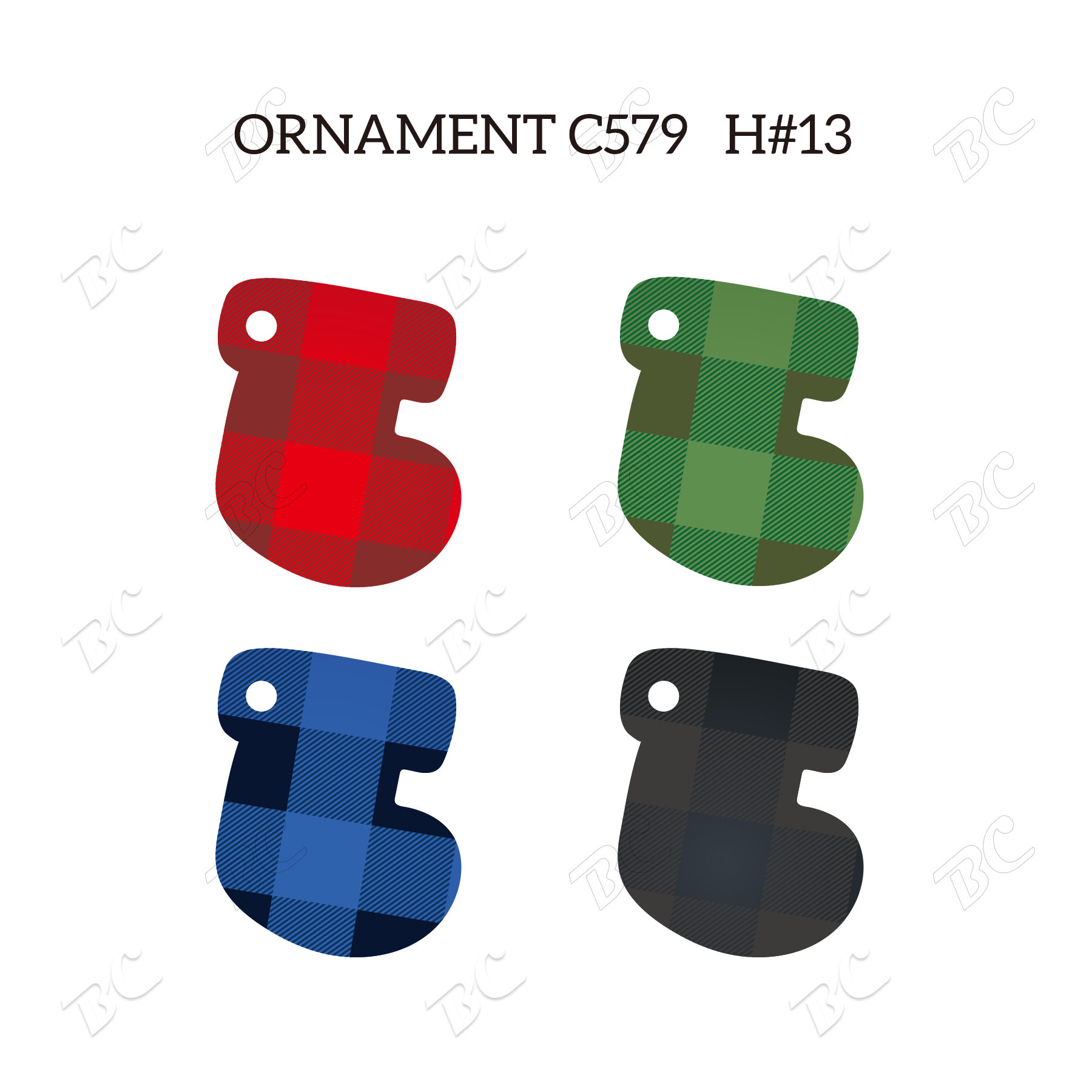 Free Shipping Full Color Christmas Ornament - Socking 10