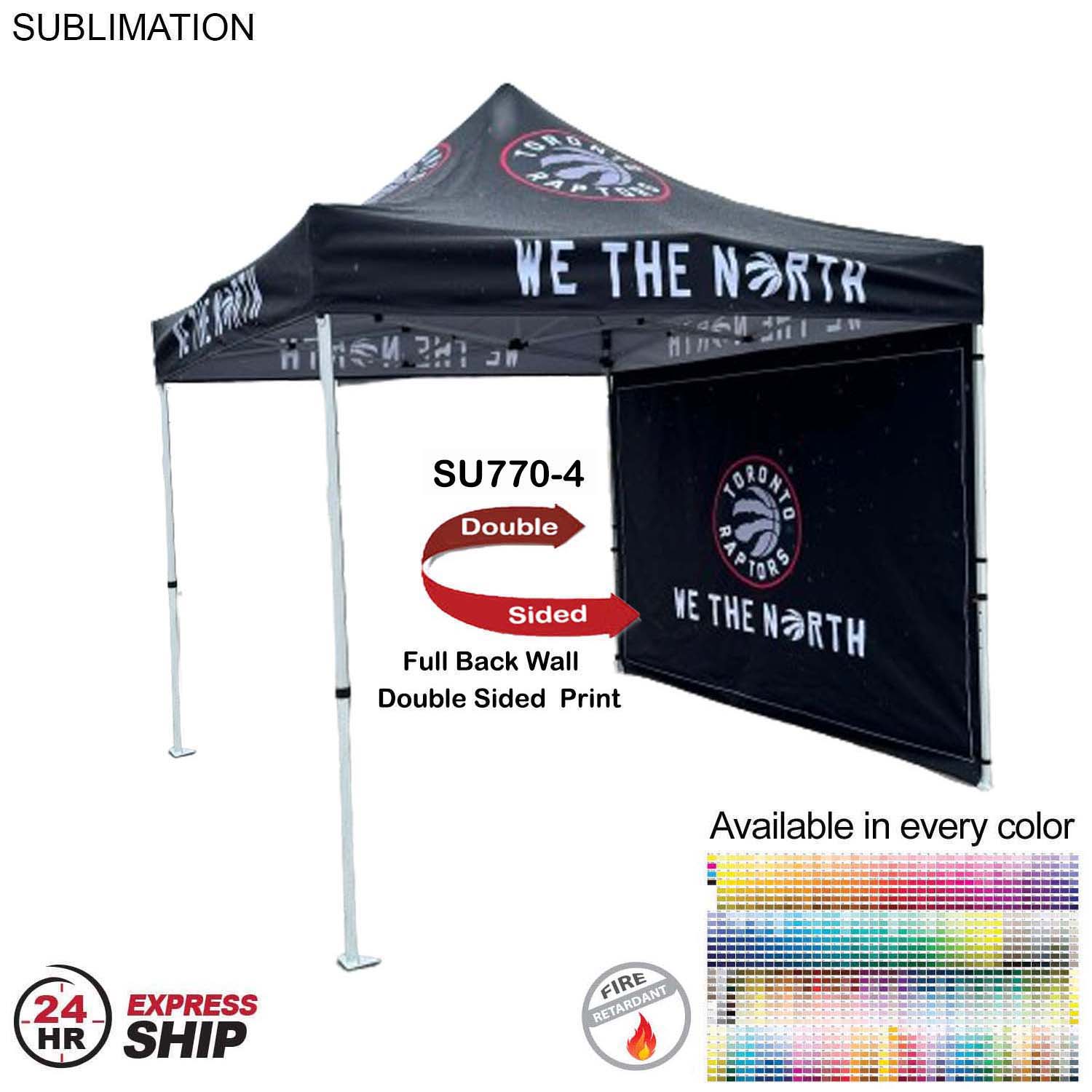 24 Hr Express Ship - Full Back Wall for 10x10 Tent Kit, Sublimated, Double Sided Print 7