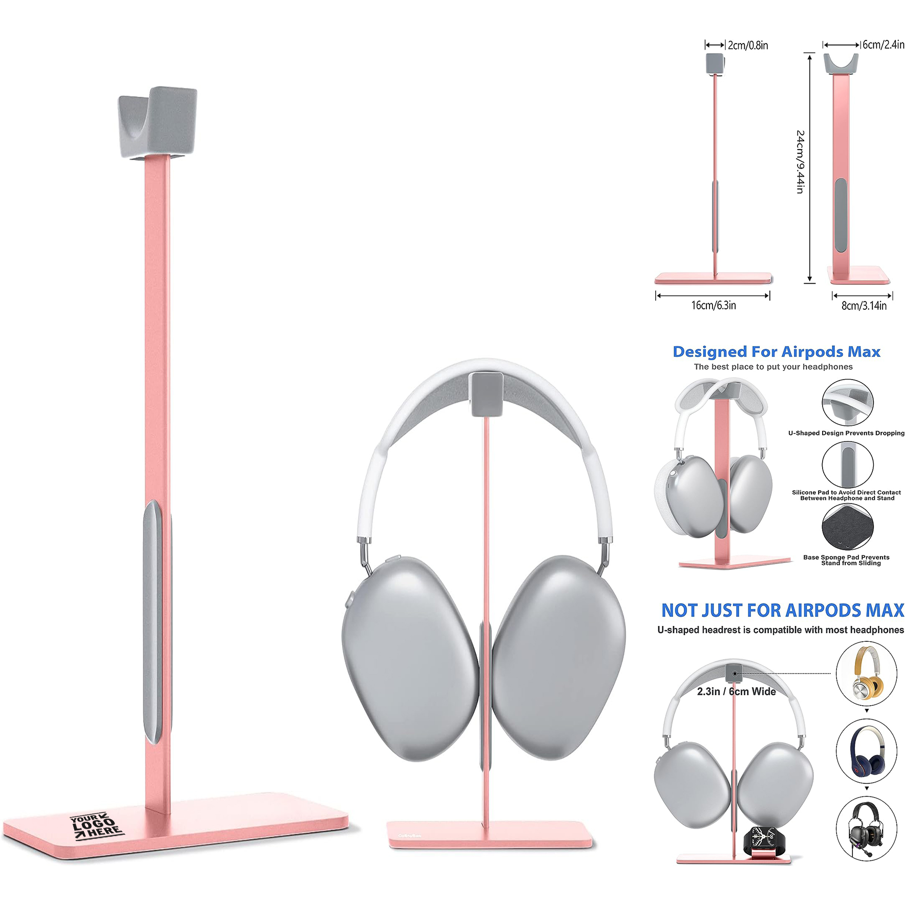 Headphone Stand Airpods Max with Auto-Sleep Mode Aluminum Sleep Holder with Anti-Slip Base
