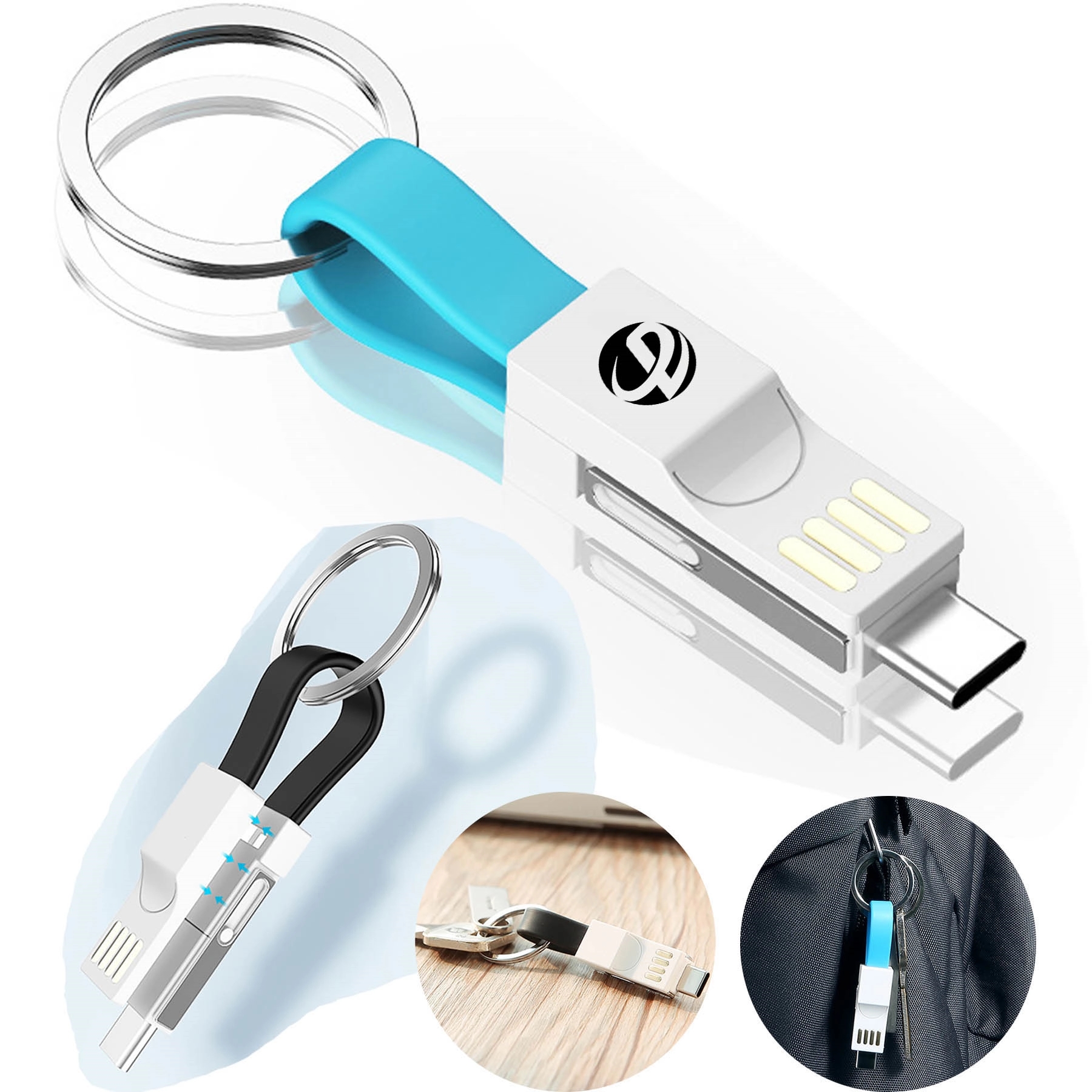 Lightning Cable Keychain 3in1 Short Fast Charging Cord 1