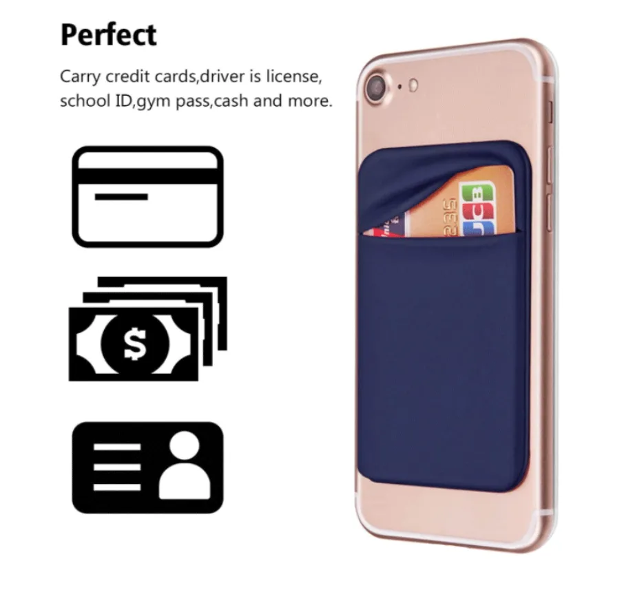 Lycra Anti-Slip Phone Back Card Holder 3