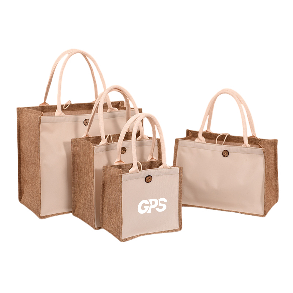 10 " Jute Cotton Laminated Tote Bag 4