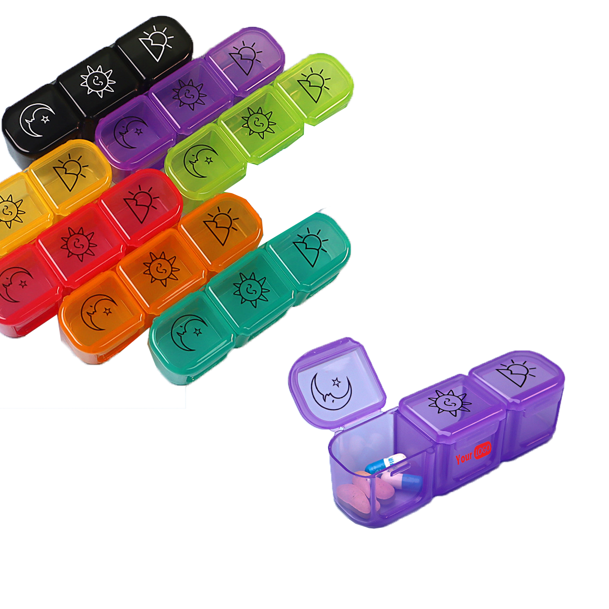 Three-Compartment Portable Mini Daily Medicine Box Daily 3