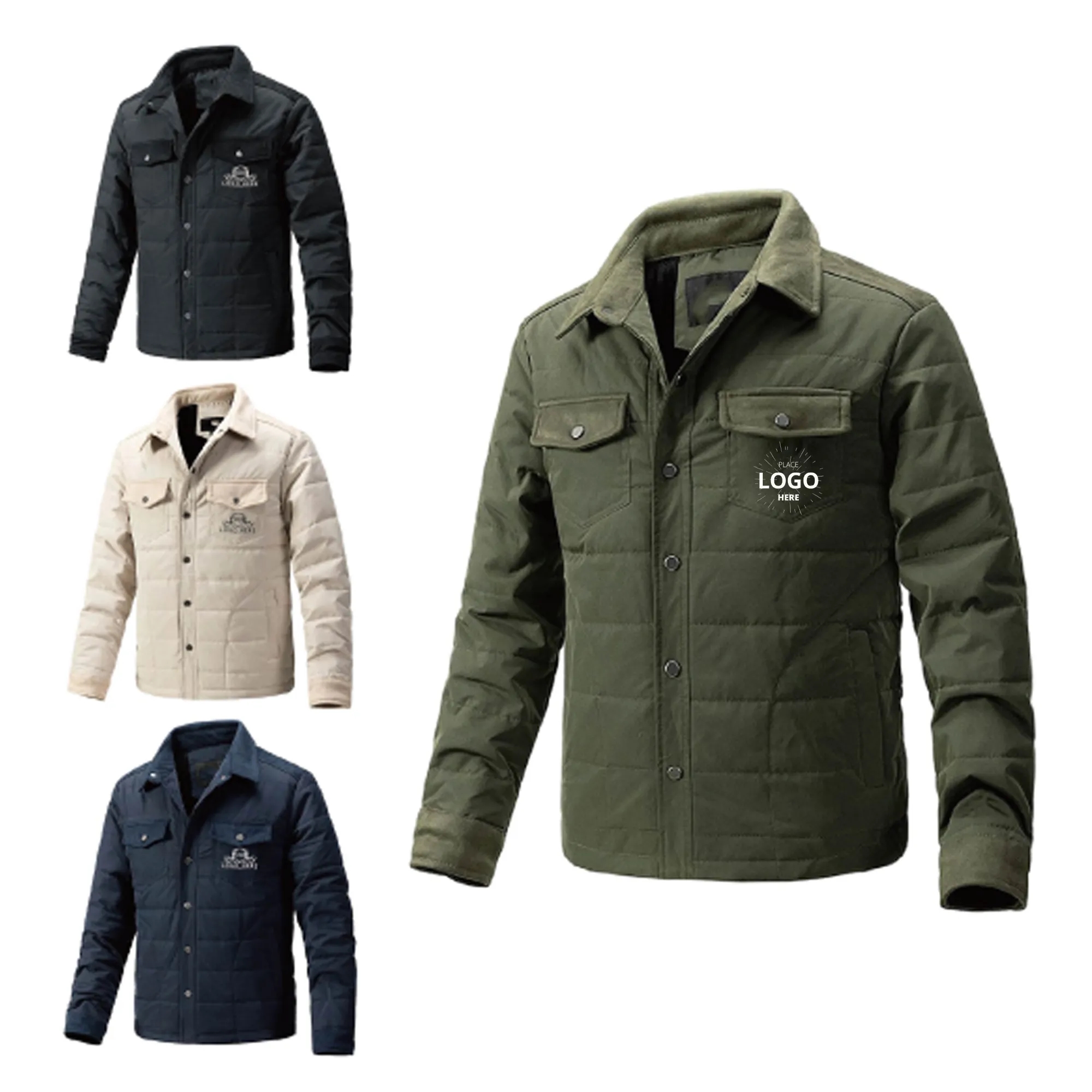Man Solid Lapel Neck Jacket 1
