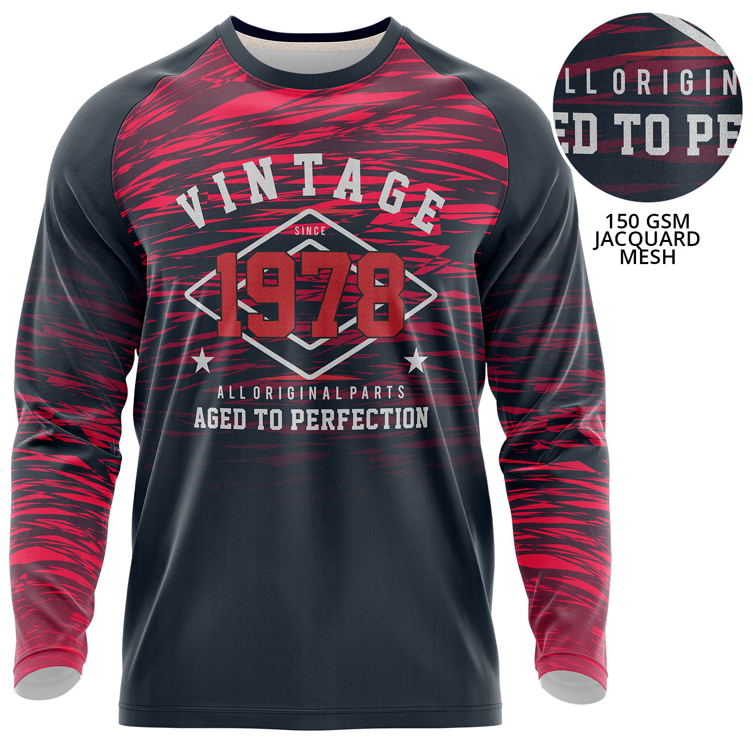 Unisex 150 GSM Jacquard Mesh Performance Long Sleeve Sublimation T-shirt 4