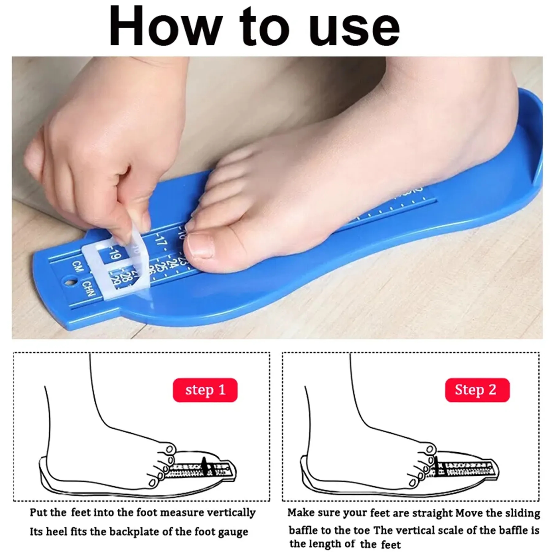 Foot Measuring Device Shoe Size Ruler 6
