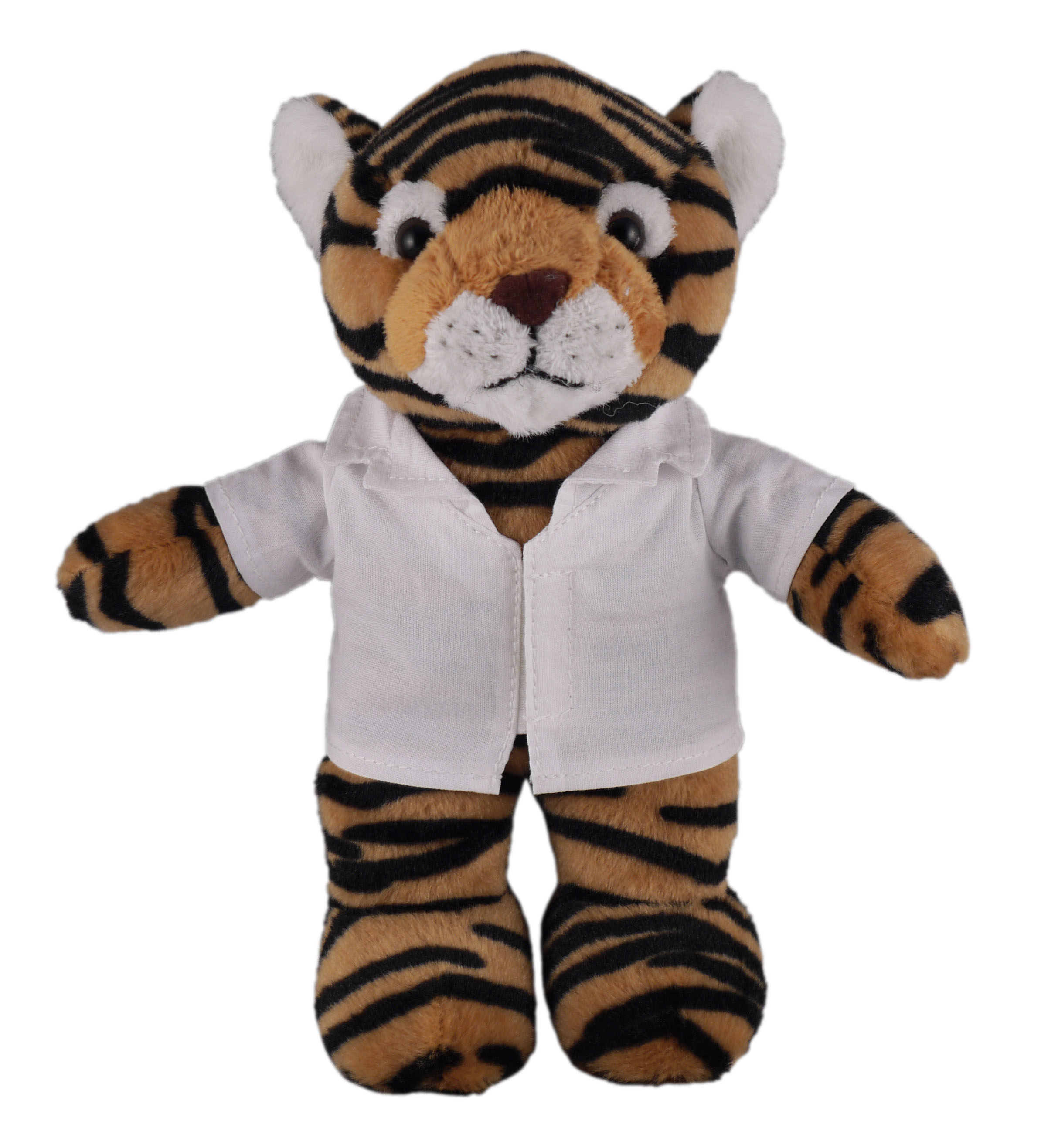 Soft Plush Stuffed Tiger in doctor's jacket.