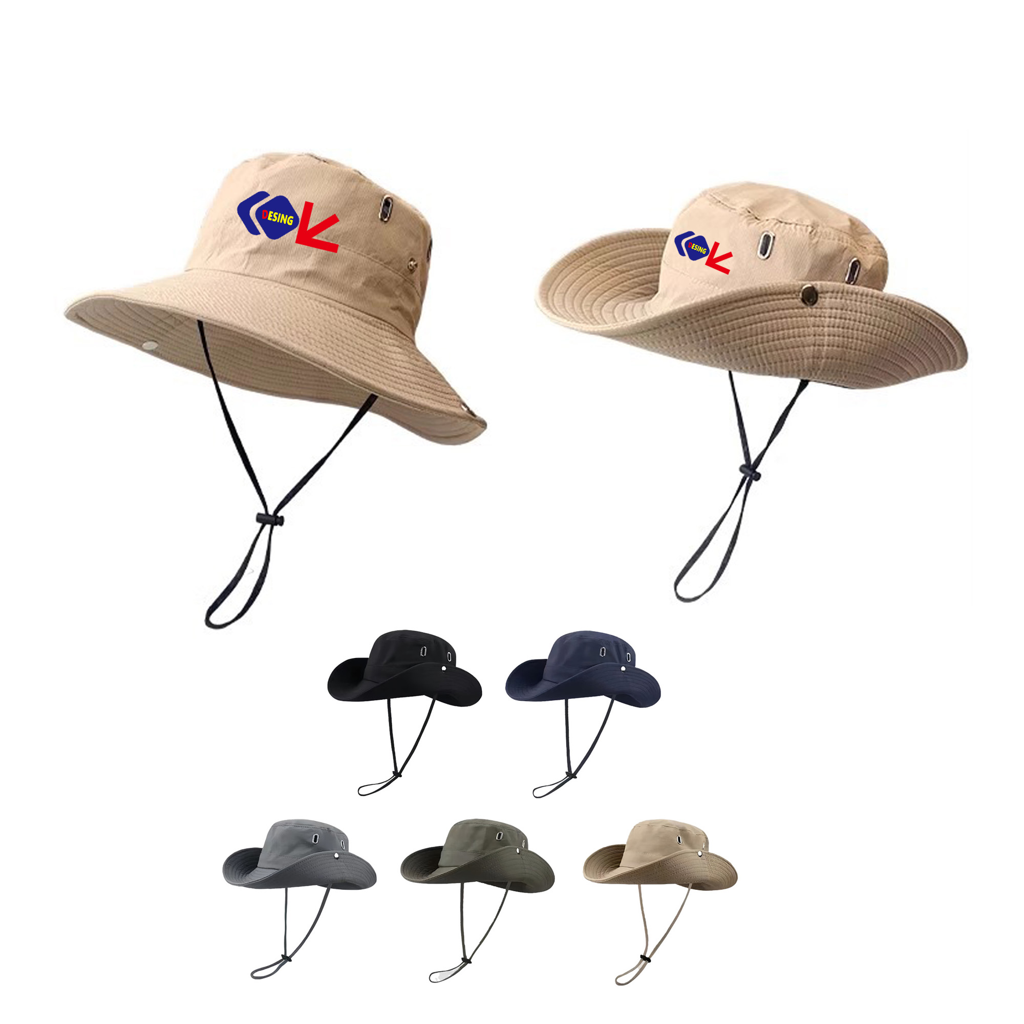 MOQ30 UV Protection Premium Wide Brim Sun Bucket Hat 2