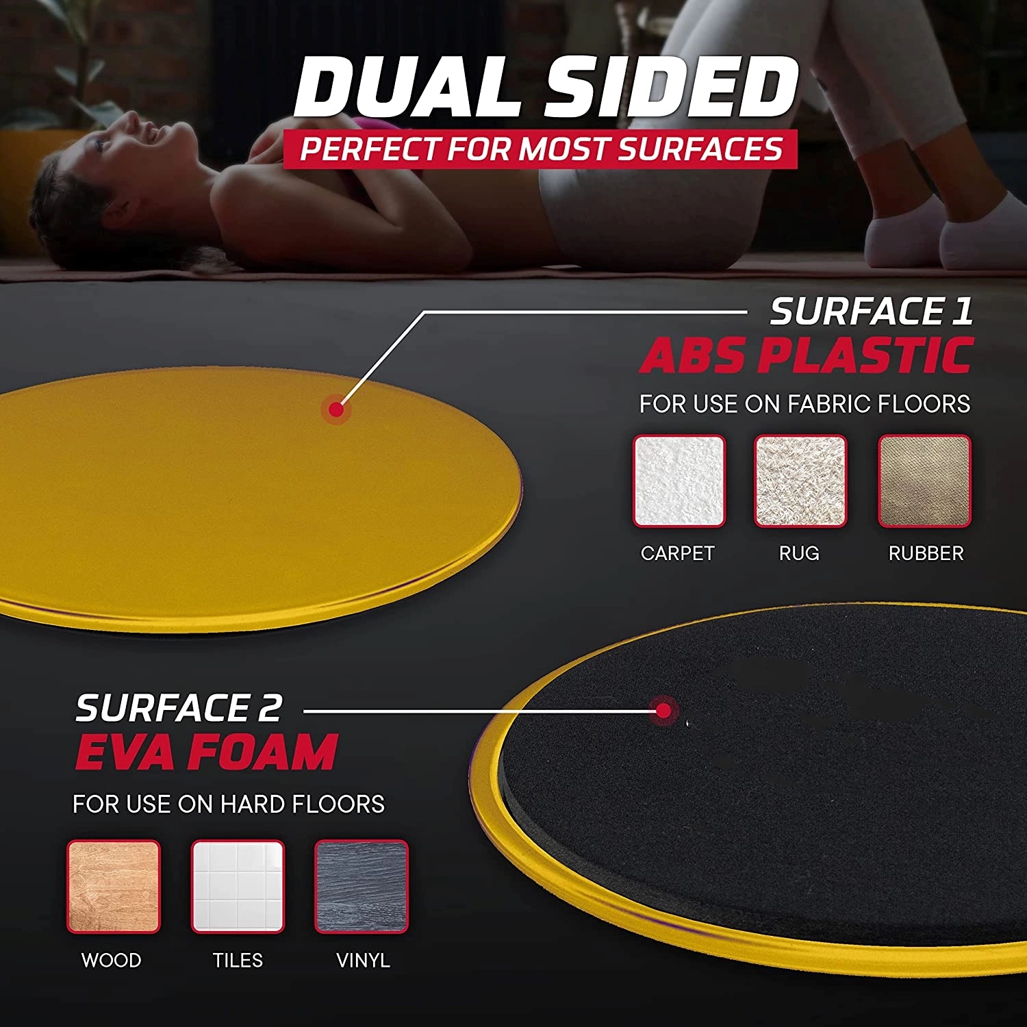 Non Slip Exercise Sliders Gliding Discs 3