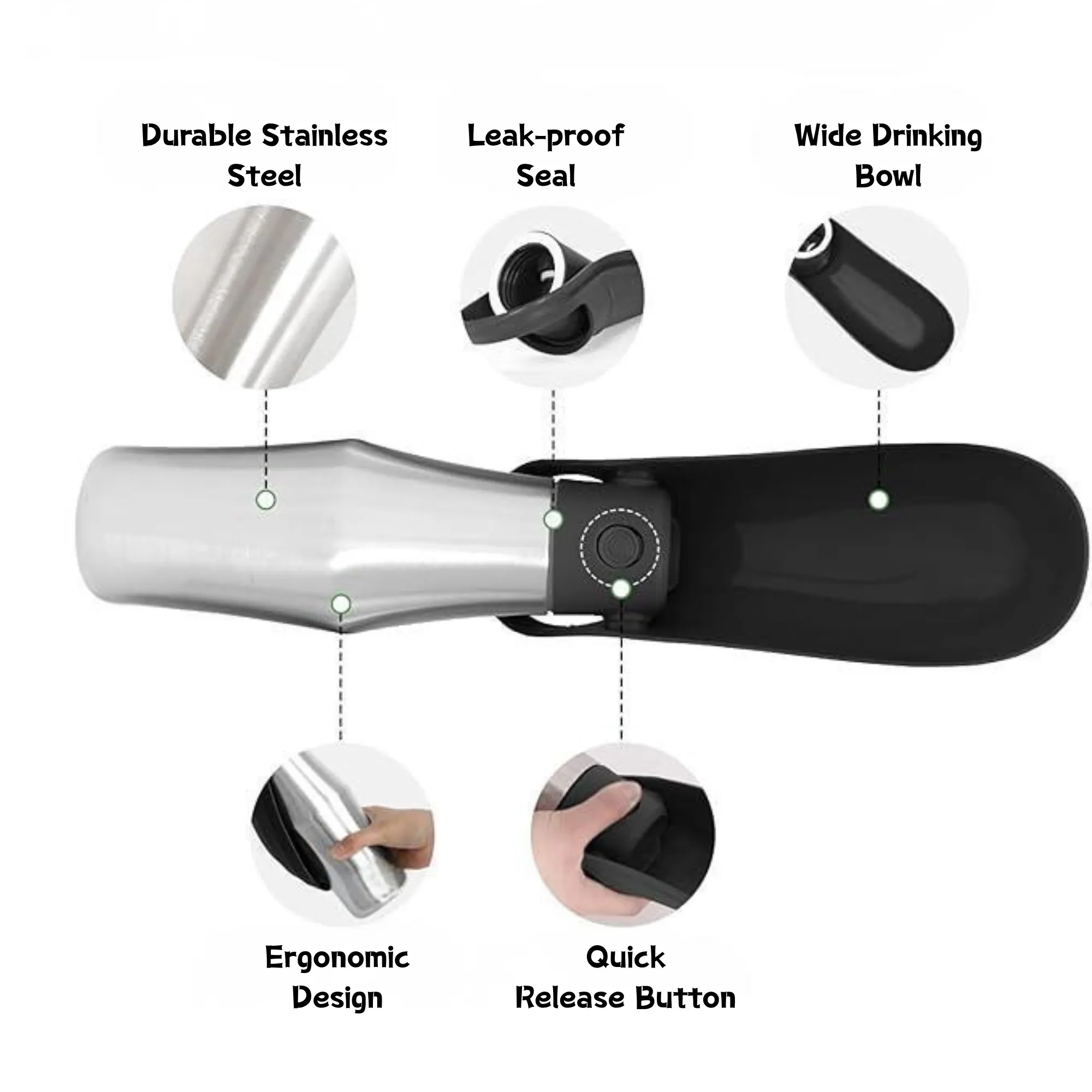 Stainless Steel Portable Pet Water Bottle 5