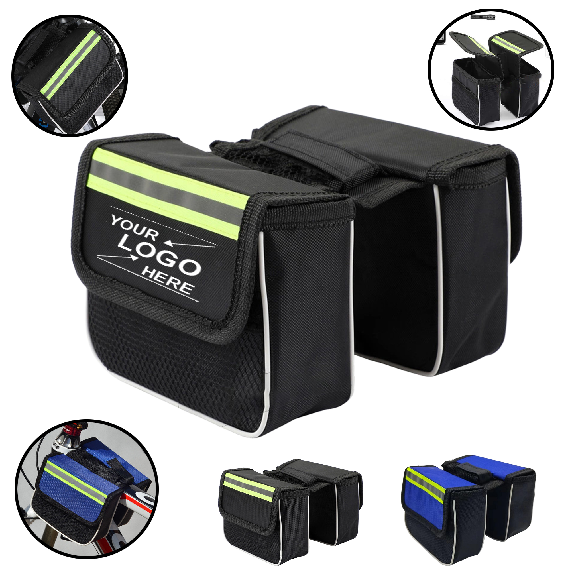 Hard Shell Bike Top Tube Bag, 3-in-1 Easy Install Large Capacity Bicycle Saddle Bag. 2