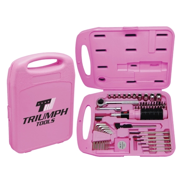 The Handyman 55 pc Tool Set - Pink 1