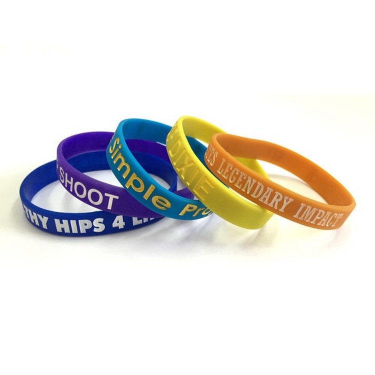 Debossed Color Filled Silicone Wristband 2