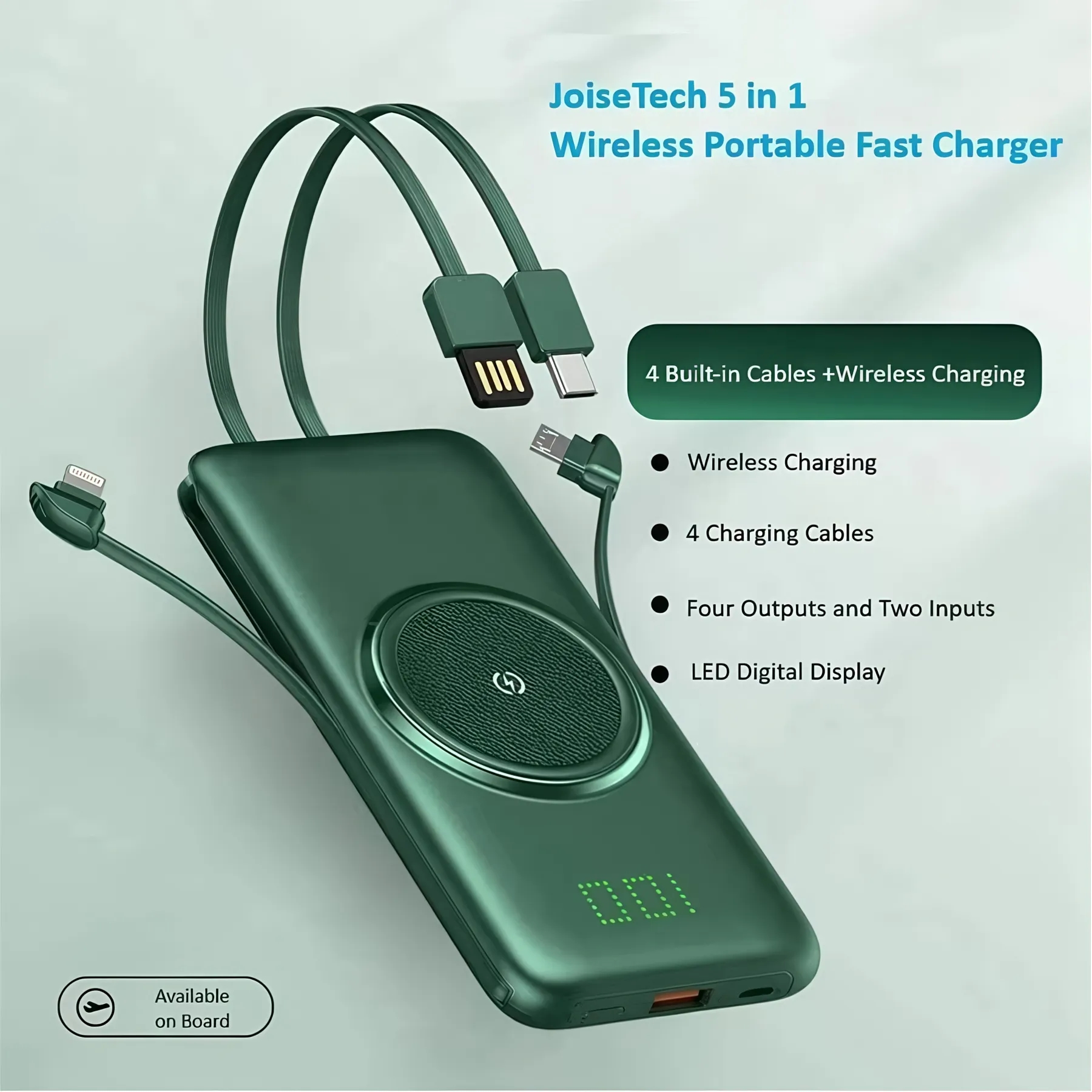 5 in 1 QI Wireless Charger Power Bank 10000 mAh 2