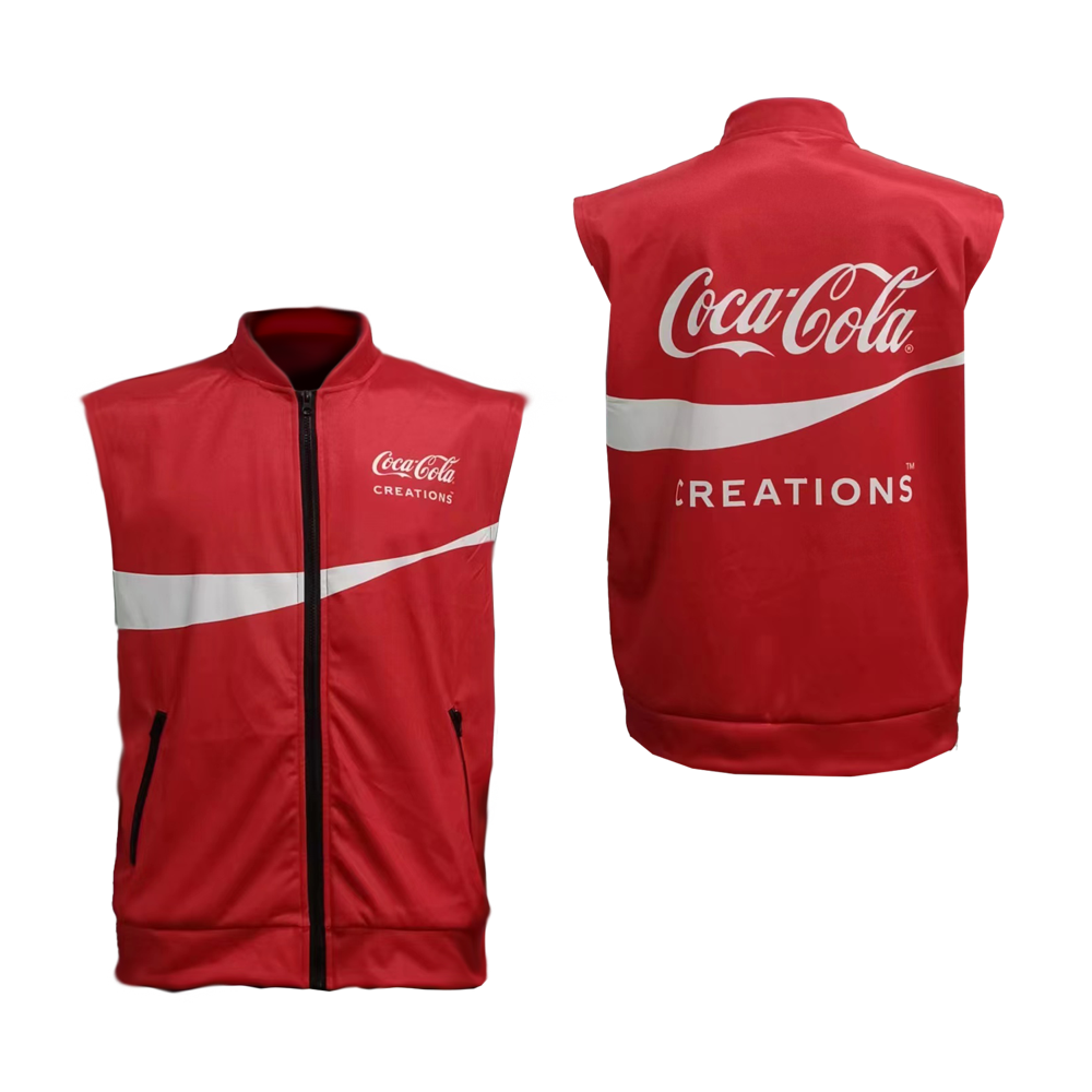 Men's Lightweight Full Zip Sleeveless Smooth Polyester Jacket with Fleece Backing 2