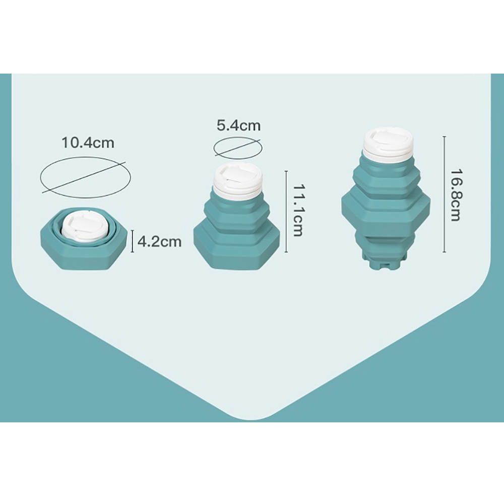 500ML Tower-like Silicone Folding Travel Water Cup 2