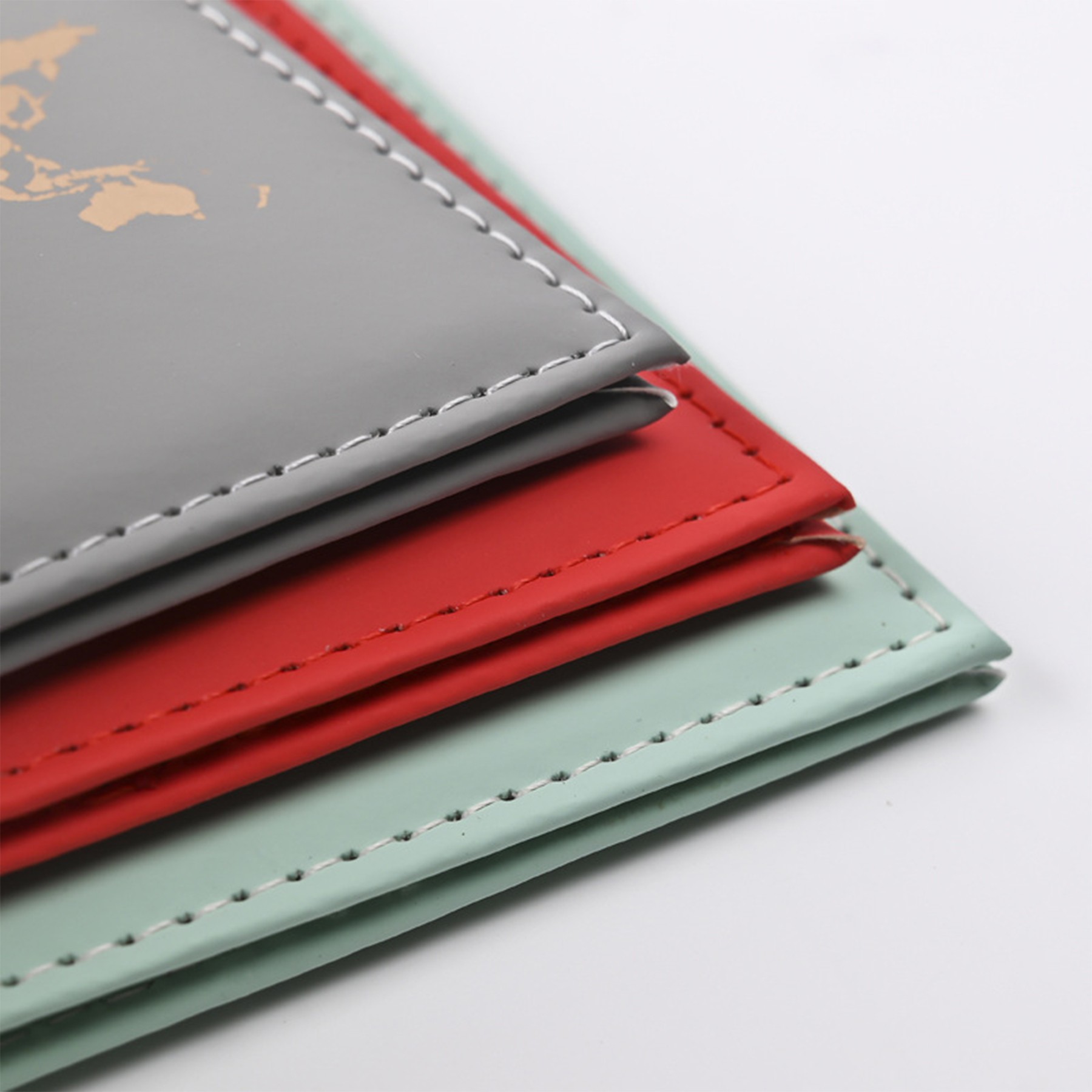 Leather Foil Map Passport Holder And Luggage Tag Set 3