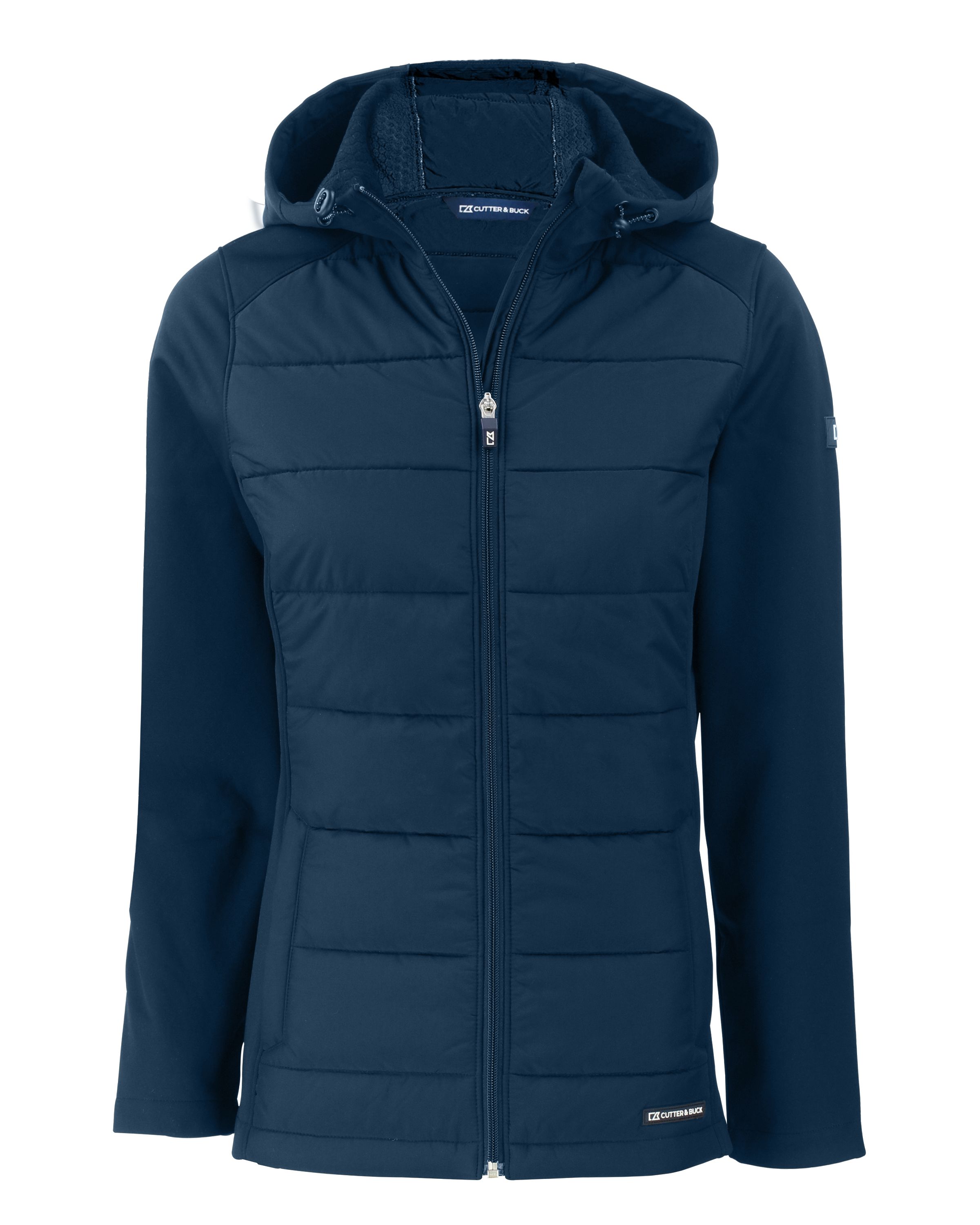 Cutter & Buck Evoke Recycled Honeycomb Fleece Womens Hybrid Full Zip Jacket 18