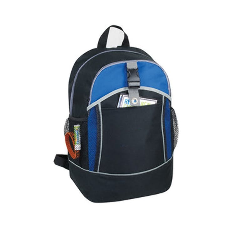 17" Classic Backpacks - Black/Royal Side Mesh Pockets 2
