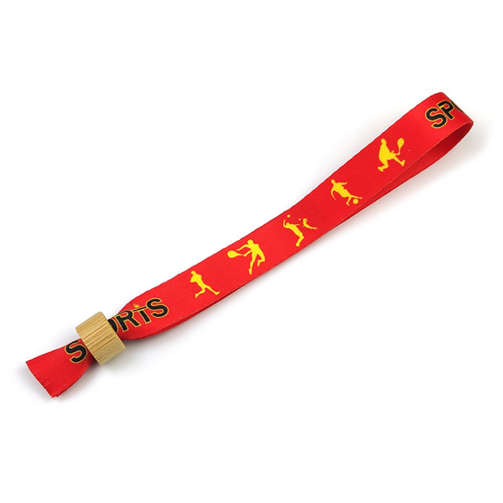 Full color Polyester Wristband with Bamboo Buckle 2