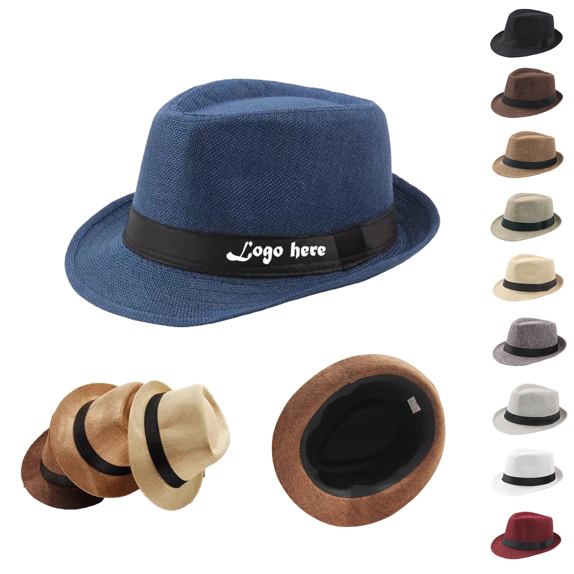Classic Straw Fedora Hat MOQ 20pcs 3