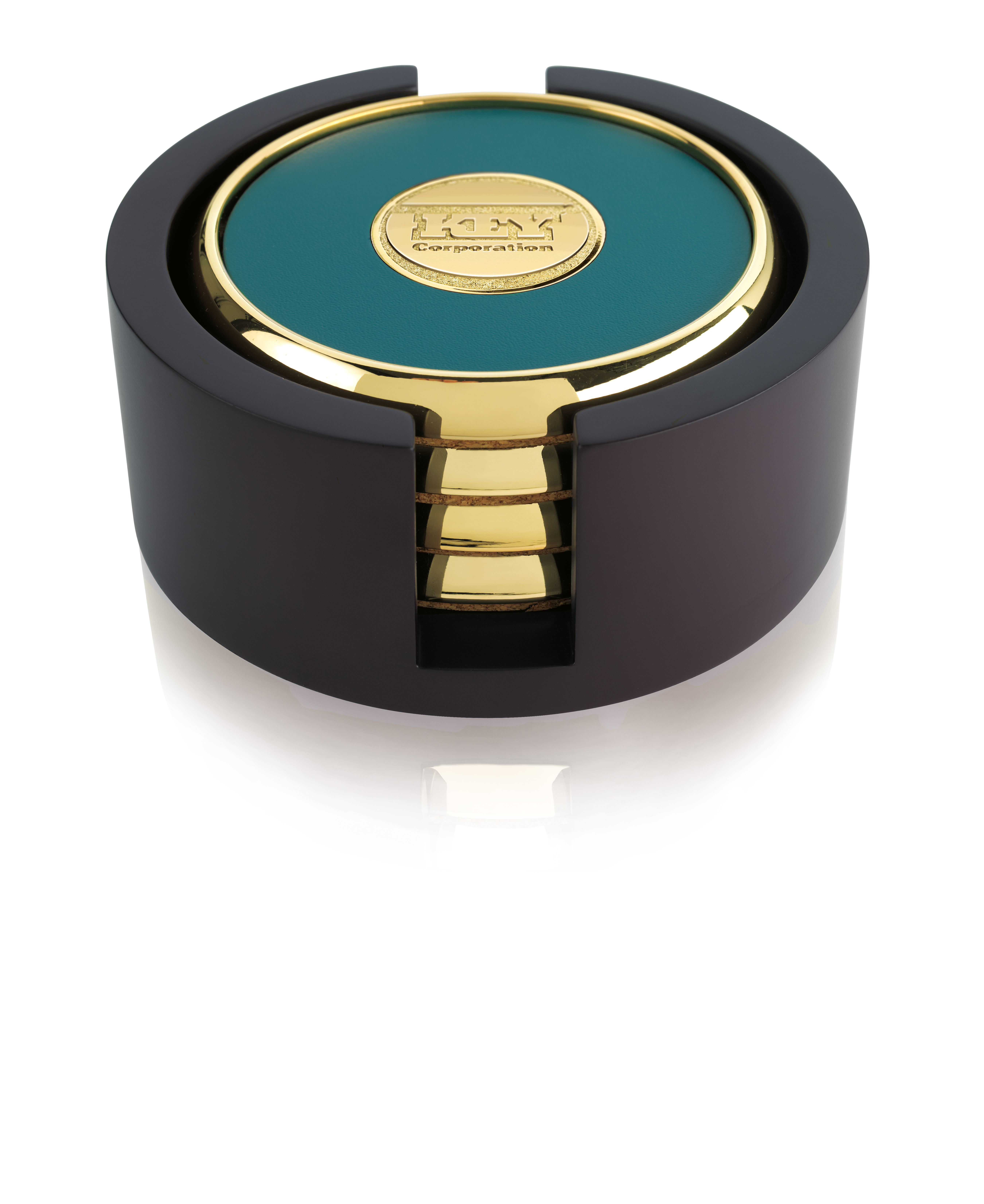 JAFFA® Four Round Coasters with Wood Tray 6