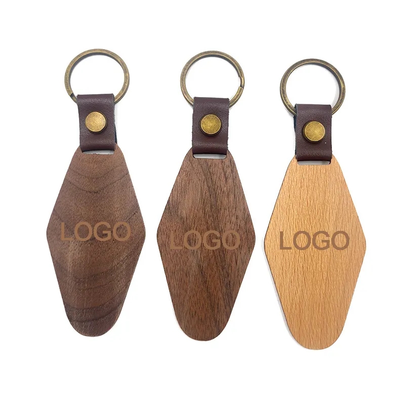Personalised Vintage Wood Keychain 3