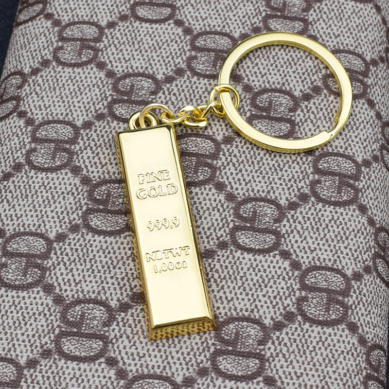 Creative Gold Bar Metal Keychain 4
