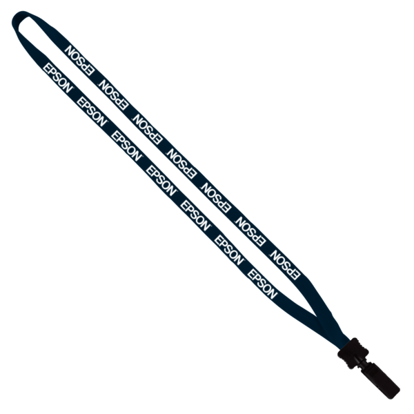 1/2" Cotton Lanyard with Plastic Clamshell & Bulldog Clip 30