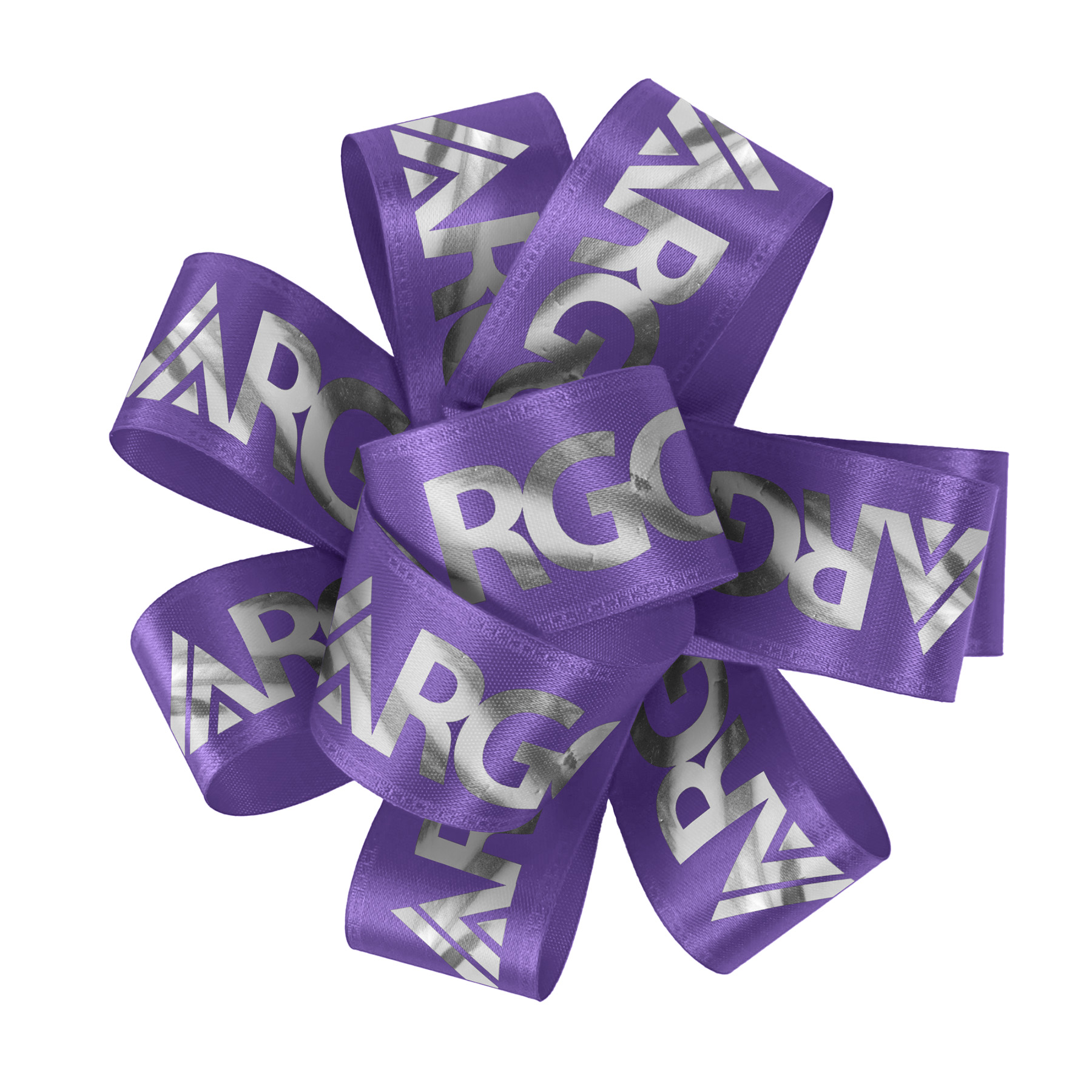 1" Badge Satin Bow - Foil Print 10