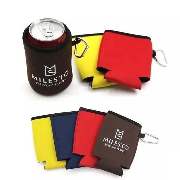 Collapsible Can Cooler with Carabiner, custom koozie with logo imprint 10