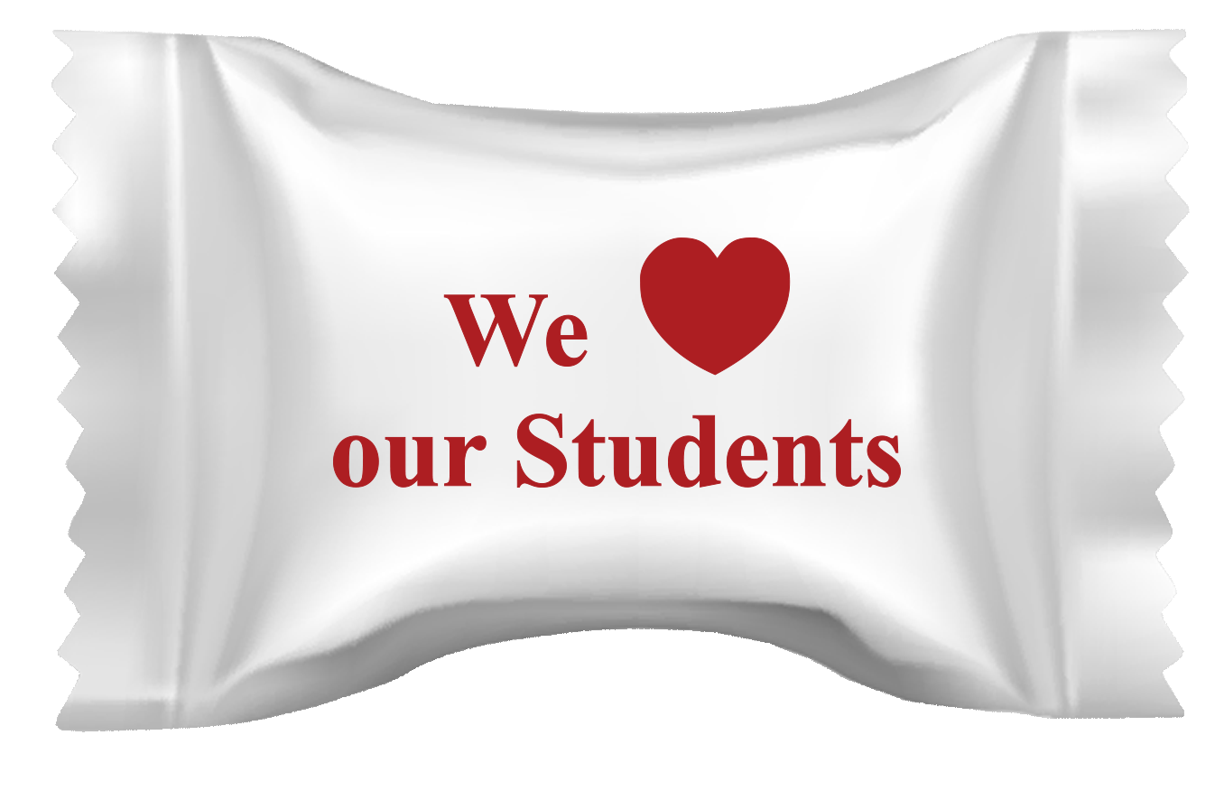Pastel Buttermints in a We Love Our Students Wrapper 1