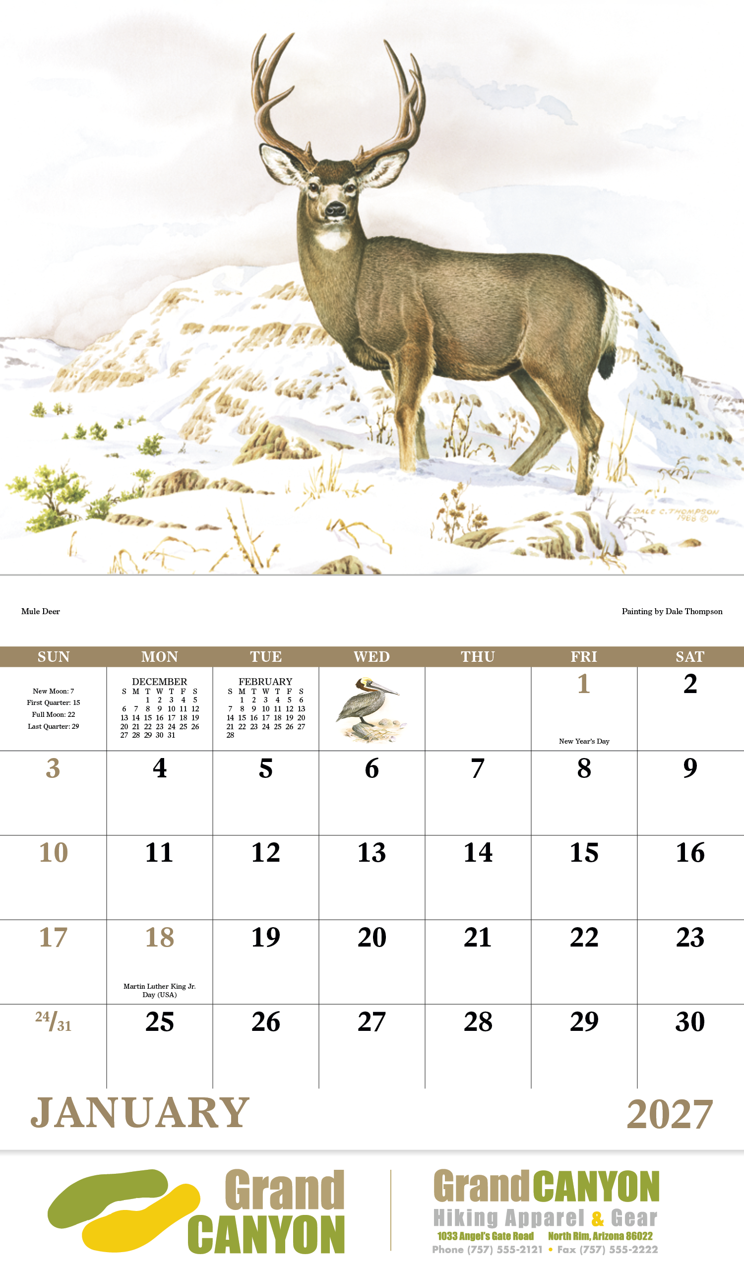Good Value™ Wildlife Trek - Stapled Calendar 35