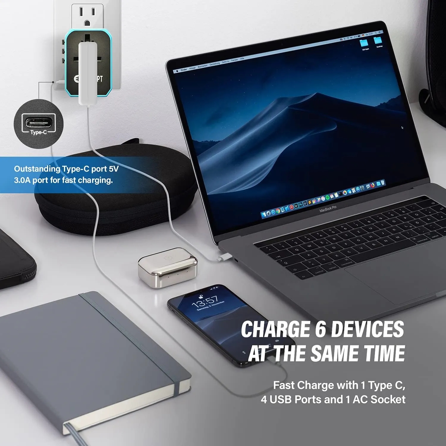 6 in 1 Multi-Device Universal Travel Charger 2