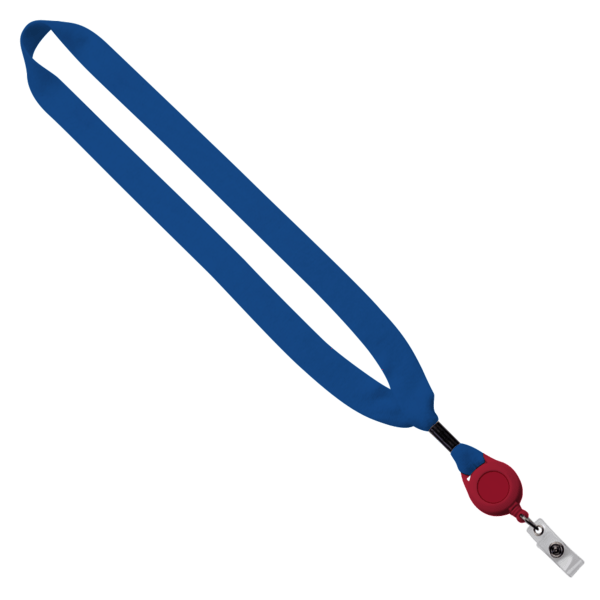 3/4" Cotton Lanyard with Metal Crimp & Retractable Badge Reel 17