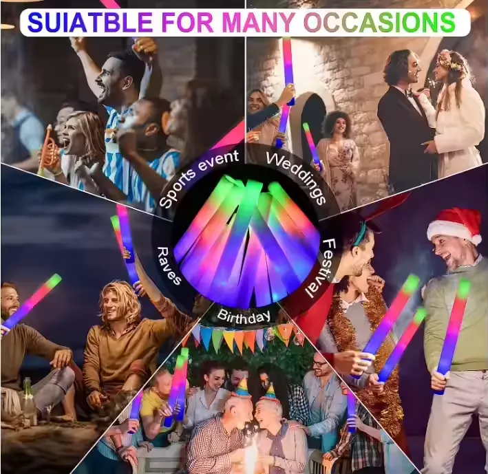 Foam Baton with LED Lights - Soft 19-Inch Glow Stick 3