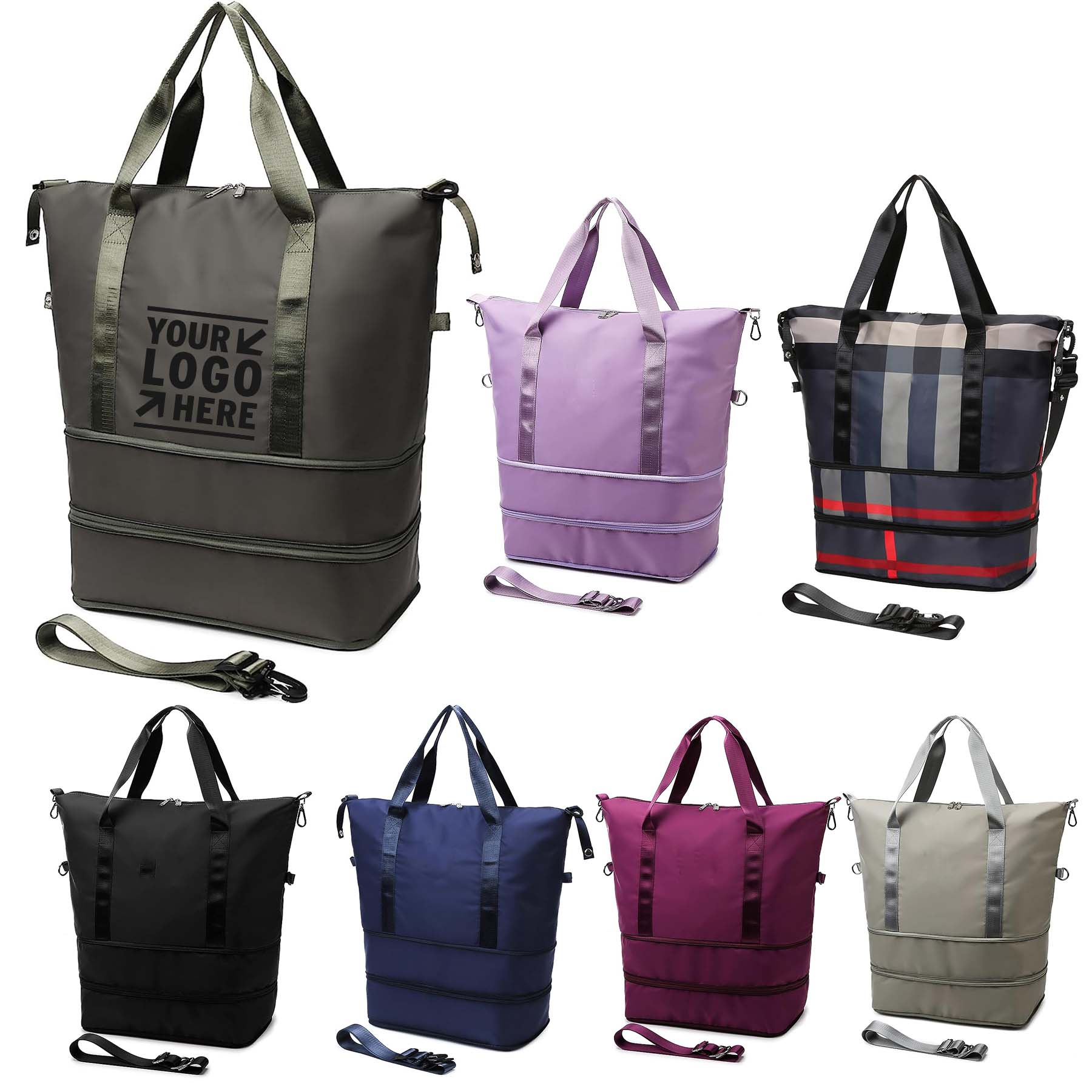 Women Carry On Expandable Travel Duffle Weekender Overnight Shoulder Gym Tote Dry Wet Separation Bag 2