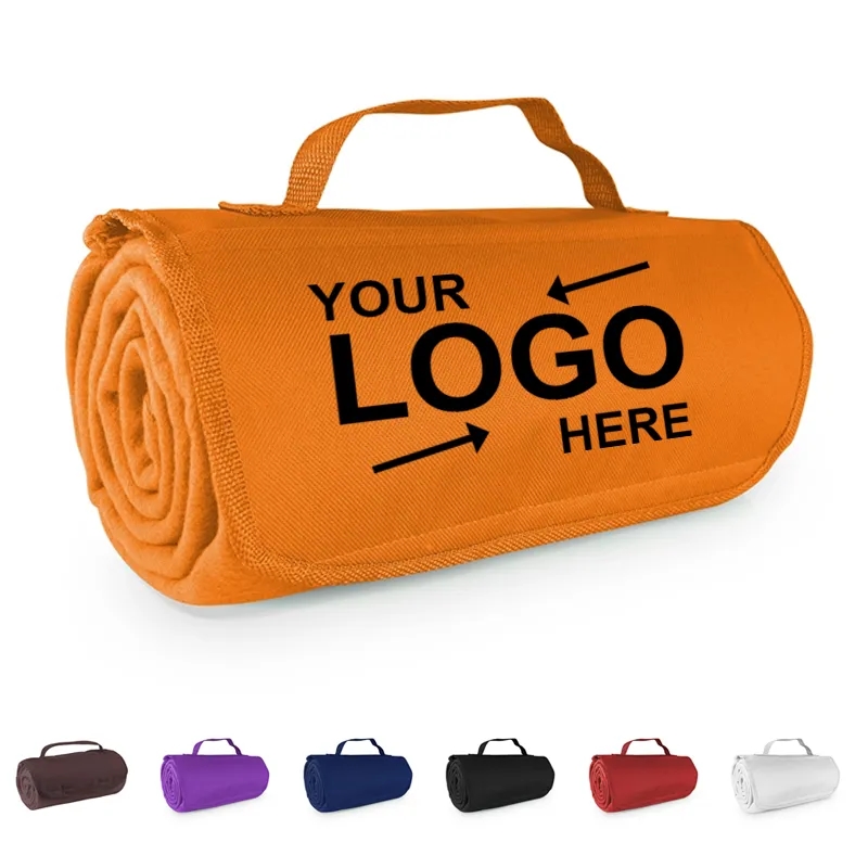 Fleece Roll-Up Blanket With Pocket Flap