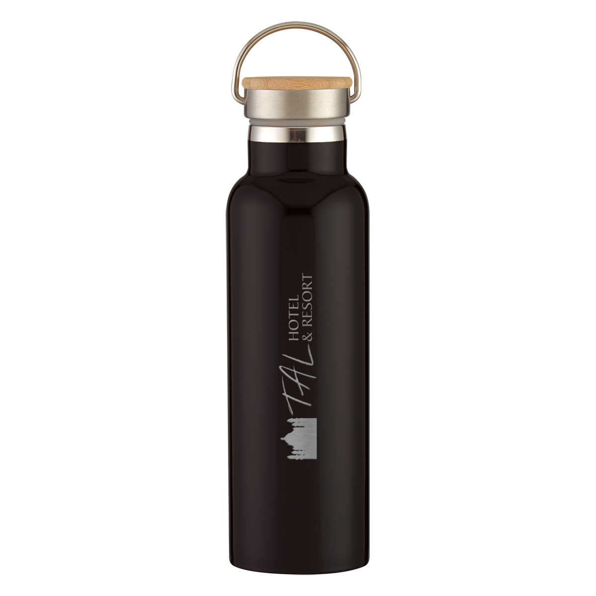21 Oz. Tipton Recycled Stainless Steel Bottle With Bamboo Lid, custom water bottle with logo imprint 25