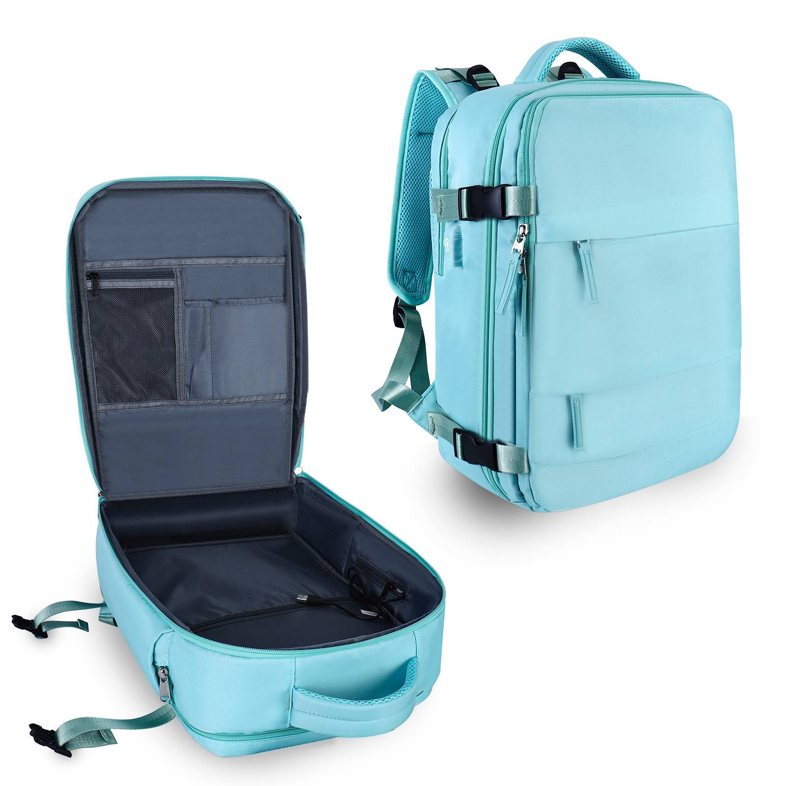 Nylon Travel Laptop Backpack with USB Charging Port 7