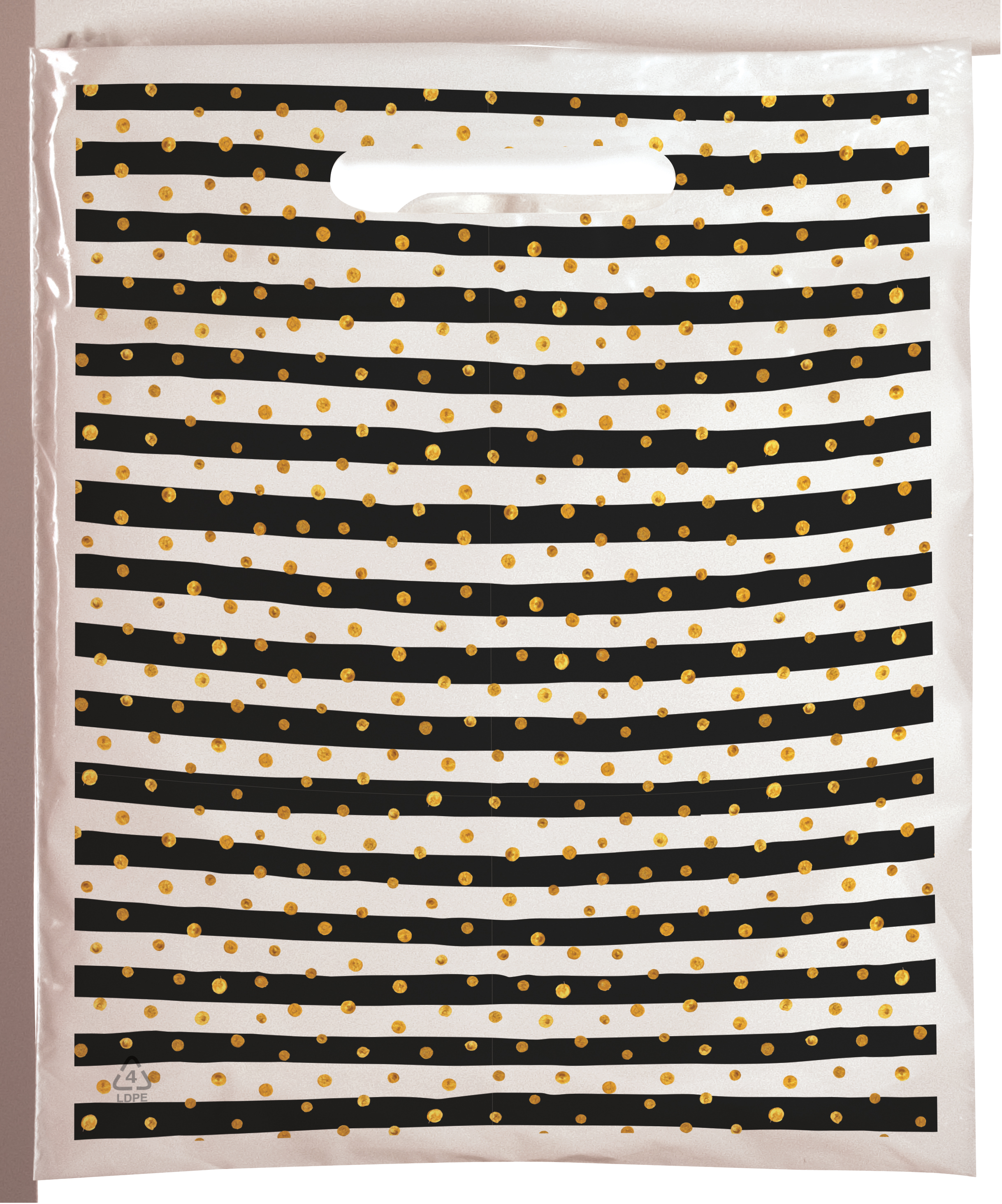 Stripes and Dots Predesigned Plastic Bag (7.5" x 9")