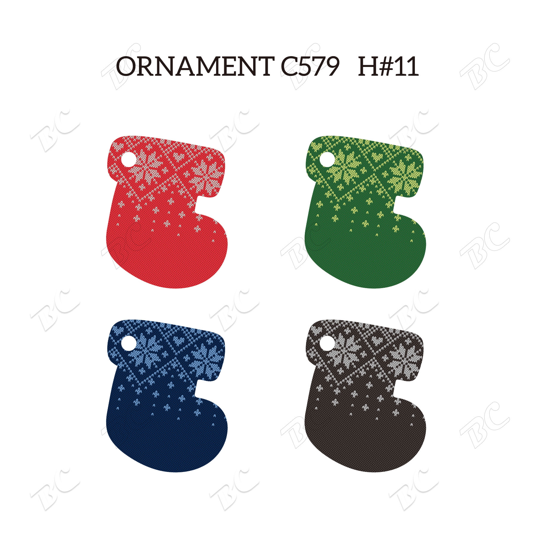 Free Shipping Full Color Christmas Ornament - Socking 15