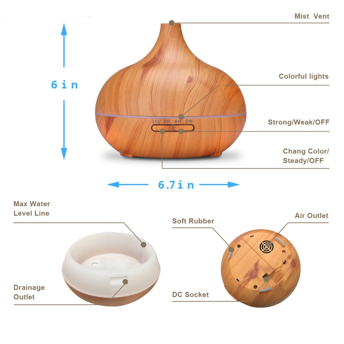 550 Ml Essential Oil Aromatherapy Diffuser 3