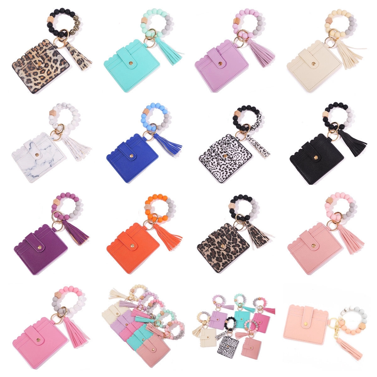 Silicone Bead Bracelet Keychain With Tassel 2