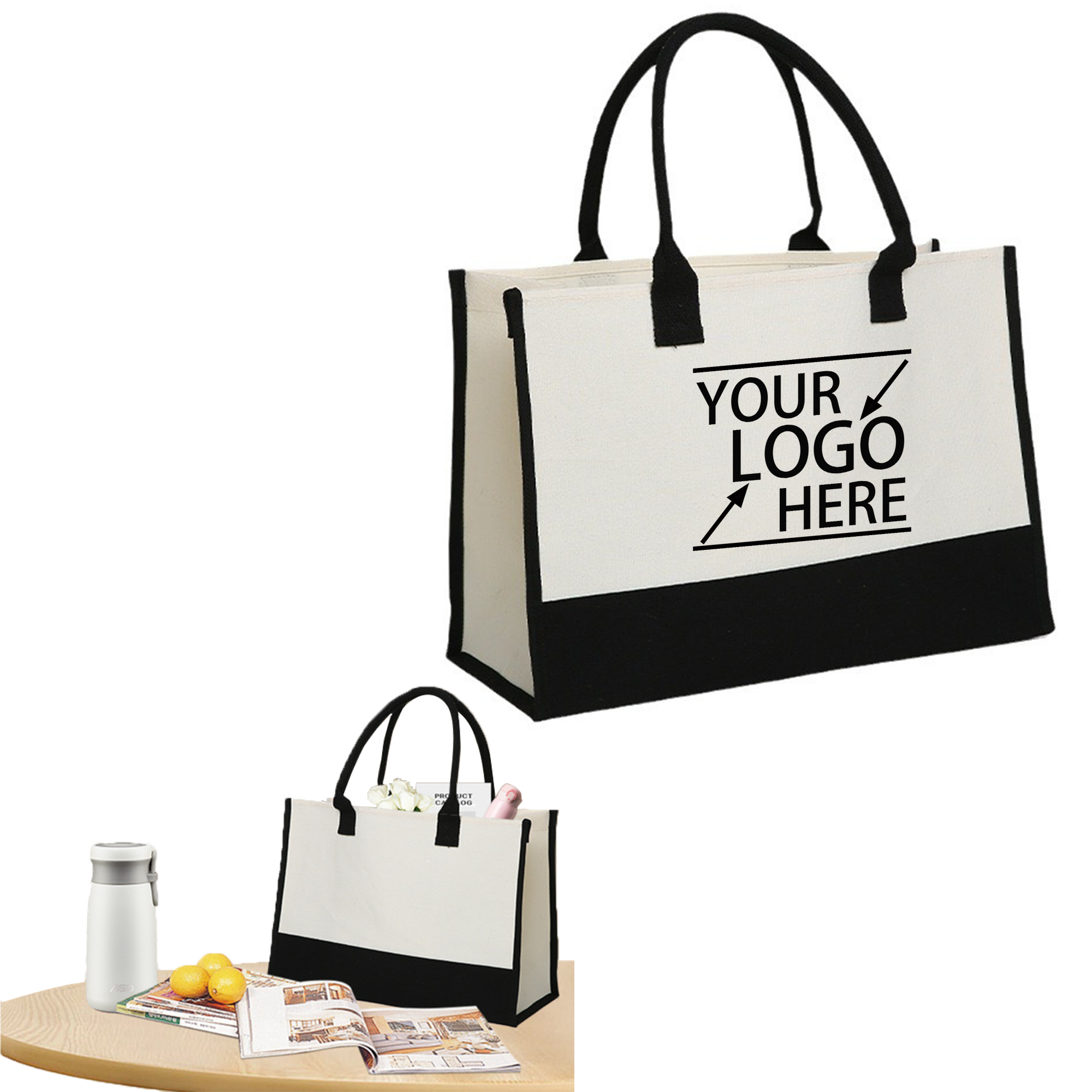 10oz Canvas Patchwork Tote Bag 2