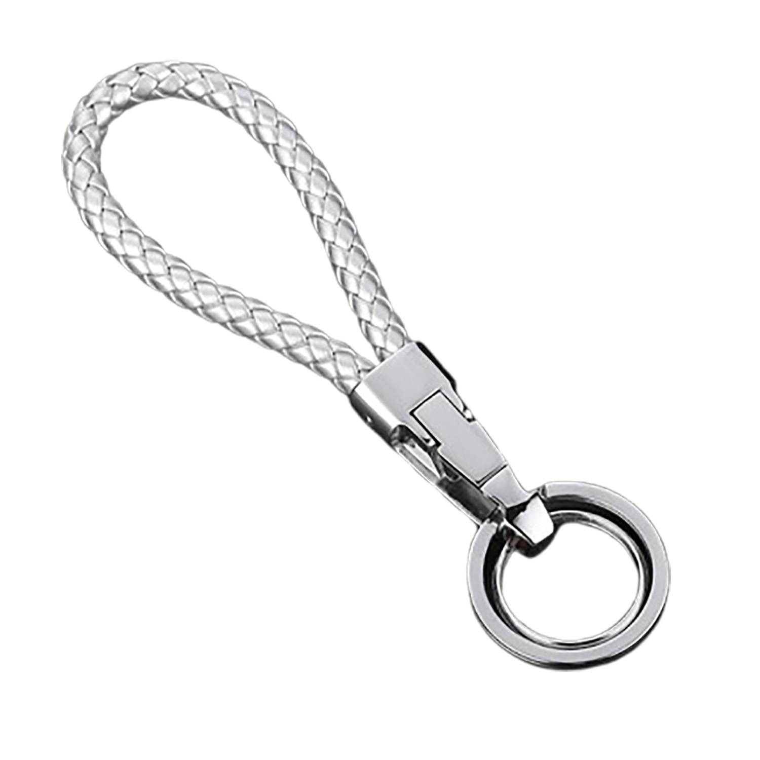 Handmade Braided Microfiber Leather Keychain 10