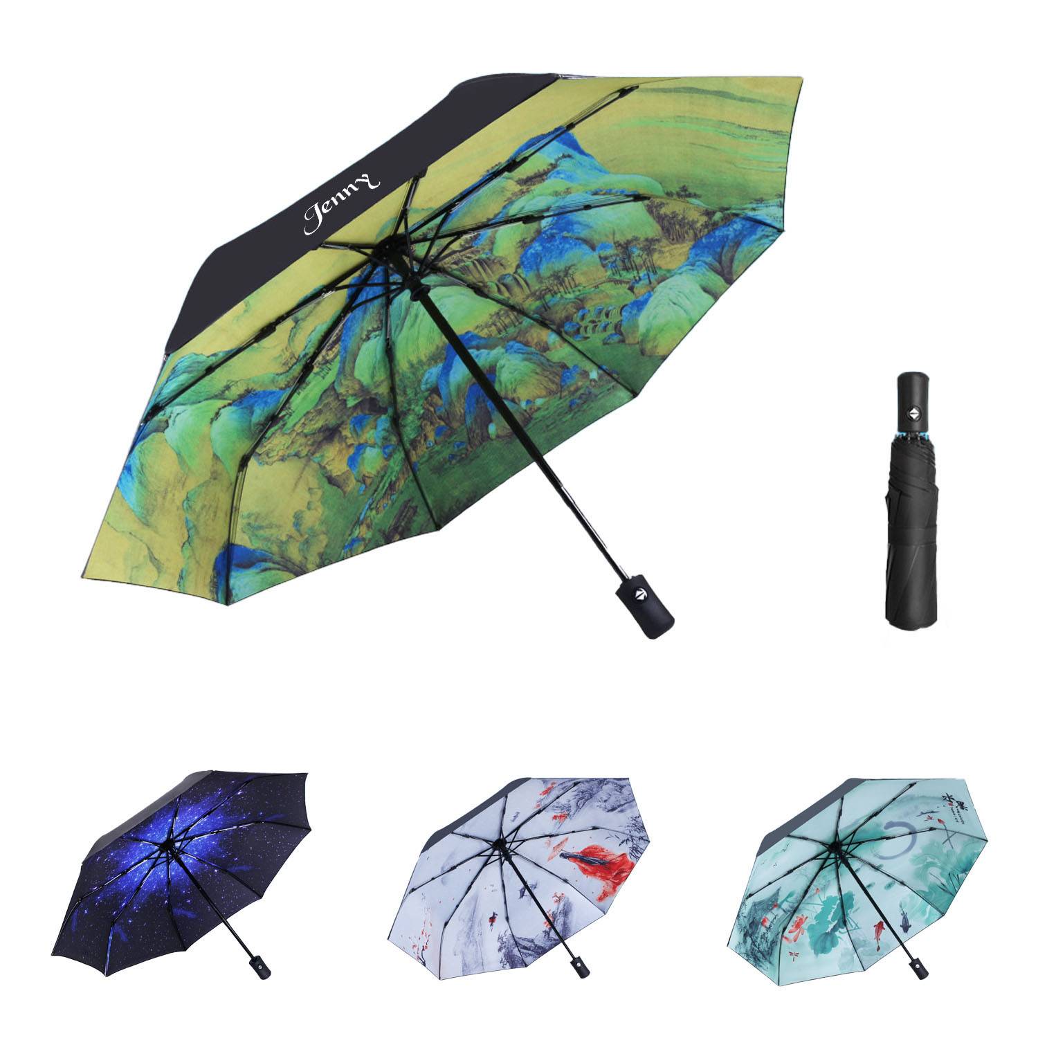 8-Rib Automatic Compact Travel Umbrella 3