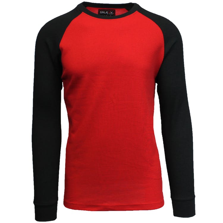 Men's Thermal Shirts - Red/Black S-XL, custom hoodie or sweatshirt with logo imprint 2