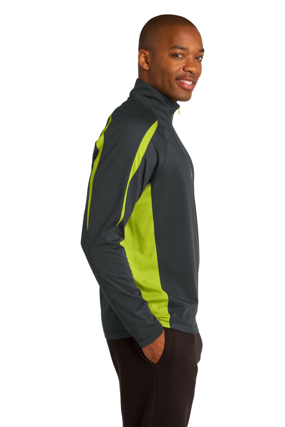 Sport-Tek Sport-Wick Stretch 1/4-Zip Colorblock Pullover. ST851, custom hoodie or sweatshirt with logo imprint 17